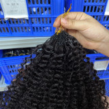 Real human hair wigs, crochet hair extensions, afro curly 4c crochet human hair, foreign trade wigs