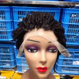 13*4Frontal Short Wigs Afro Kinky Curly African Human hair