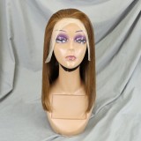 Bone Straight Lace Frontal Wig Short Bob 4# Human Hair
