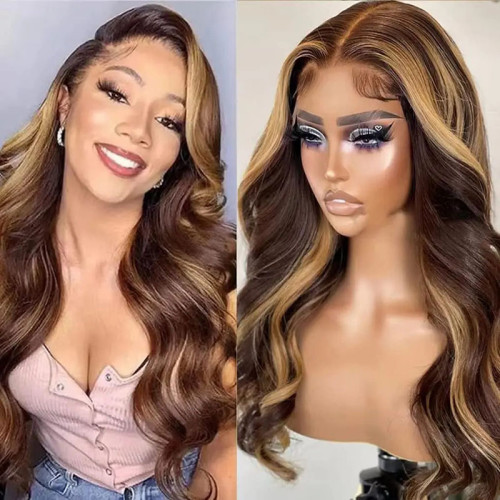 11A 13*4 frontal wig 180%Piano Body wave