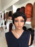 Full human hair wig, short hair, fully machine-made wig, pixie cut human hair wigs, real hair wig
