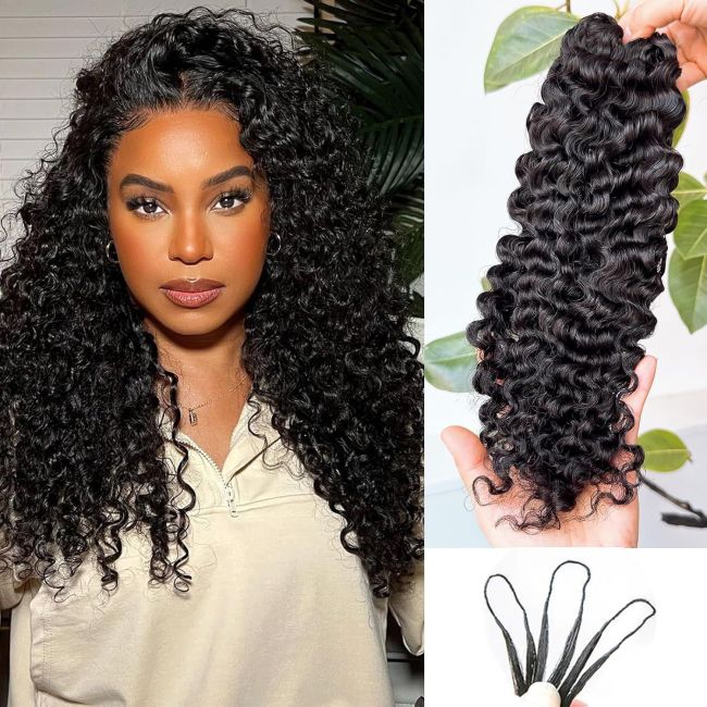 Real human hair Crochet Feather Hair Extensions, can be permed and dyed