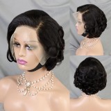 Brazilian 13*4 Lace Frontal  Curly Pixie Bob 100% Human Hair
