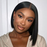 Straight Bob Human Hair Wigs Women Natural Black Lace Short Hair