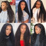 Wig made of real human hair, 4x4 lace hairpiece, deep water curly, cross-border wholesale, celebrity style