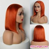13*4 lace ginger yellow color orange BOB huamn hair wig 350#