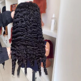 Burmese Curly SDD Human Hair Lace Wig, Burmese Curly Hair, 300 Density