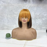 12A SDD 3*1 lace Fringe Straight Bob Indian Virgin Human Hai