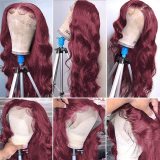 13*4 Body Waver Real Human Hair Wig, Cross-Border Exclusive Foreign Trade Wig for Women with Big Waves