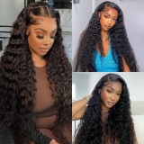 Human hair lace frontal wig water wave wigs