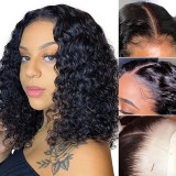 4*4lace Water wave Bob Brazilian original Human hair Wig