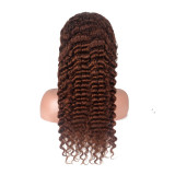 13*4 deep wave lace brown human hair wig African 4#deep waver wigs