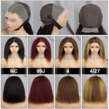 12A Kinky Straight Bob 13*4  Lace Frontal Brazilian Hair wig