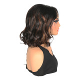 European and American wigs made of real human hair for women, 4X4X1 front lace Bob Highlight Ombre, foreign trade cross-border