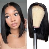 12A Brazilian Straight Bob 4*4 Closure Lace Wig Human Hair Wig