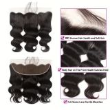 13*4 HD Transparent swiss lace huamn hair body wave frontal