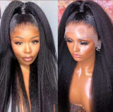 13*4 Kinky Straight Lace Front Wig Human HairLong Wigs Yaki