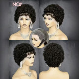 13*4 frontal Afro Kinky curly Short  wigs 100% human hair