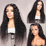 European and American style wig with real human hair, 13X4 lace front, women's curly hair wig, long curly hair