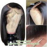 10A Straight Bob 13*4frontal lace wig 200% density human hai