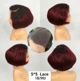 12A SDD 5*5Lace Glueless Fumi Bob 300%density Vietnamese Hum