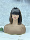 12A SDD 3*1 lace Fringe Straight Bob Indian Virgin Human Hai