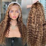 12A Piano Deep Wave Curly Wig With 13*4 Frontal