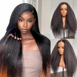 13*4 kinky straight wigs human hair foreign trade African style YAKI