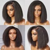 13*4 closure frontal yaki kinky straight BOB huamnhaie wig
