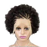 Afro braided wig 13*4lace 100%human hair