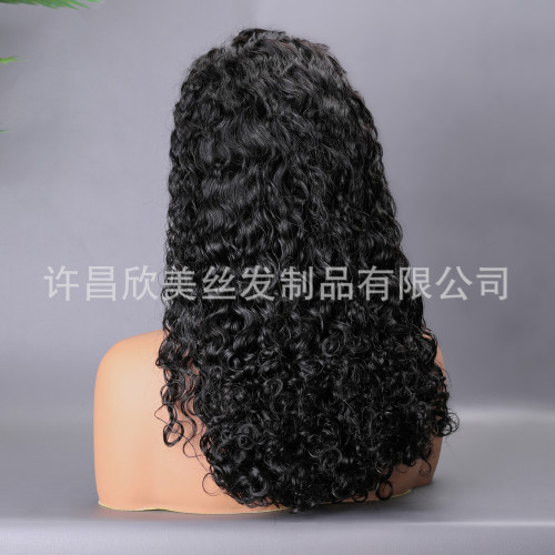 DoubleDrawnPixieCurly European and American wig, front lace, real human hair, curly, in stock, short hair