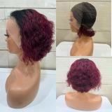 13*4 frontal pixie water Bob  100% Brazilian human hair