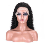 13*4 180% density human hair front lace wig jerry curly long curly hair