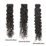 Cross-border real human hair Water Wave 3 Bundles With 4X4 Closure Human Hair