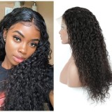 13*4 front lace human hair wig, water wave, small curls, natural and realistic, AliExpress