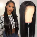European and American wigs made of real human hair, full head cover, natural black long straight hair, hot-selling
