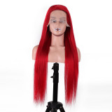 13*413x4RED straight red lace front wig human hair red wig