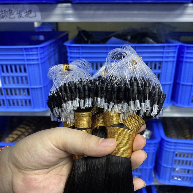 European and American cross-border wigs, real human hair, fish line hair extensions, hair bundles, seamless hair extensions for women, real human hair