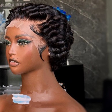 Pixie cut short wigs, lace front wigs, African wigs, elf wigs, short curly wigs