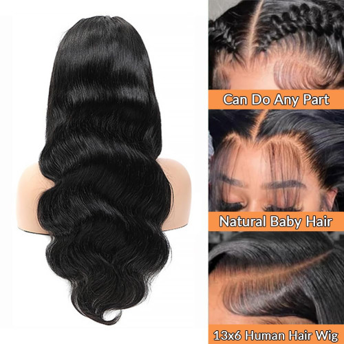 12A Body Wave Lace Front Wigs Human Hair Wig for Women with Long Curly Hair