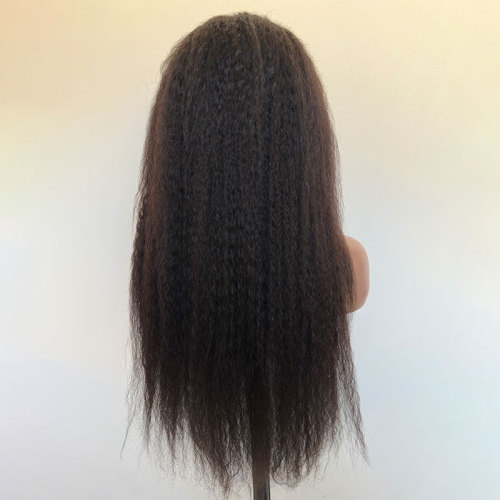 13X4 Yaki wigs Human Hair foreign trade wig front lace real human hair yaki wig cap