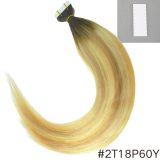 Real hair PU hair extensions, nano seamless hair extensions#Blue tape in hair adhesive 20 pieces 50g