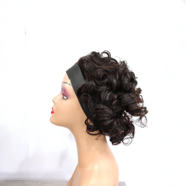 Headband Loose wave Short Curly Wigs Human Hair