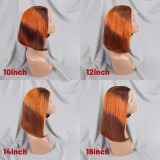 Bone Straight Lace Frontal Wig Short Bob 4/350/4 Human Hair