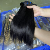 Human hair wigs, full human hair straight hair bundles, in stock for foreign trade