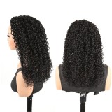 Cross-border European and American wigs made of real human hair, Half Wig 3 in 1 Human Hair Pixie Curly Wig