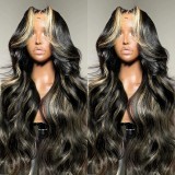 Highlight 13*6 Lace frontal Body Wave Long wig  human hair