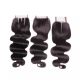 Brazilian human hair block HumanHairBodyWave4*4InchLaceClosure fluffy hand-woven