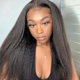 Yaki Kinky Staight 13*4 Frontal Lace Wigs Human Hair