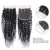 4*4 Brazilian Kinky Curly Lace Frontal Closure Human Hair